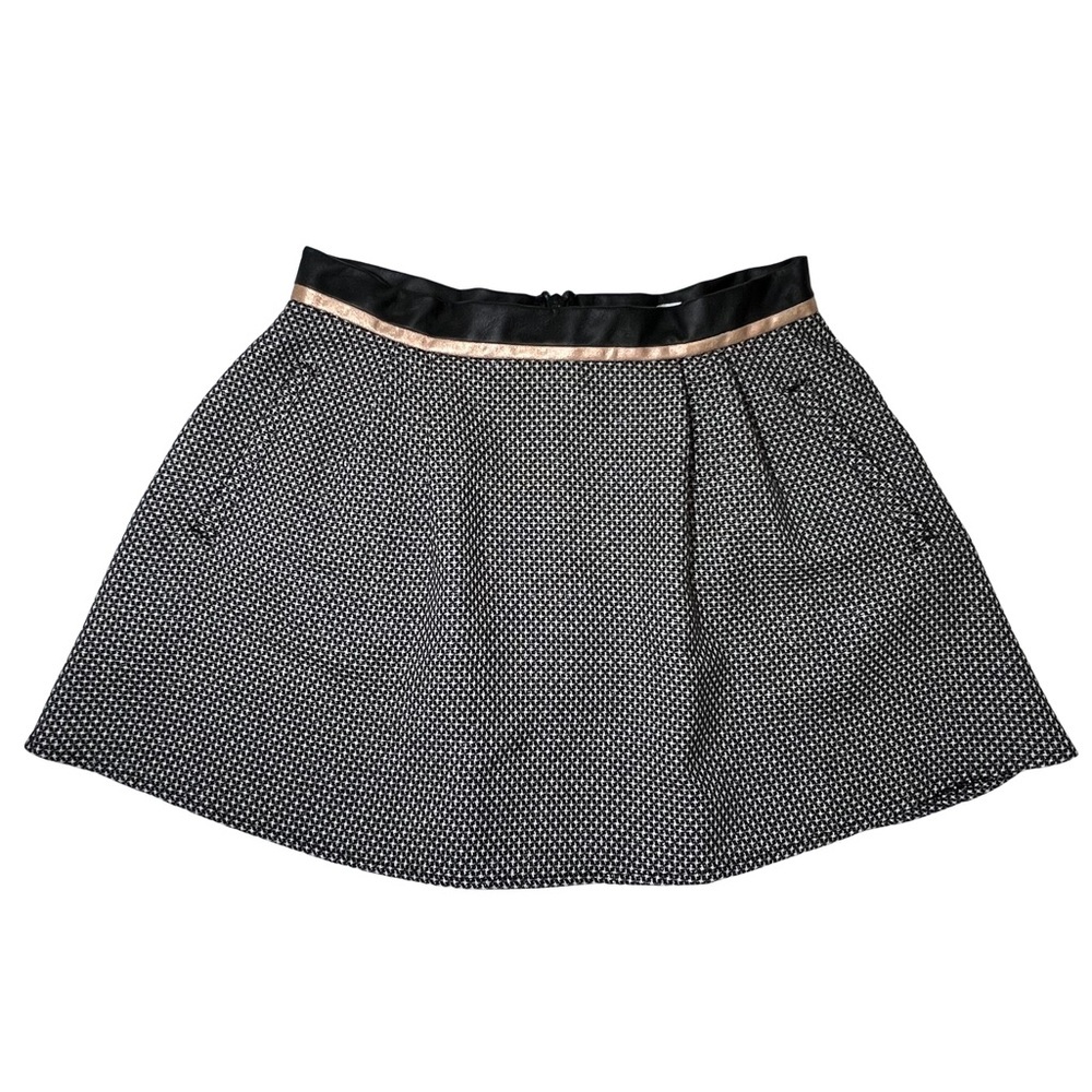 BCBGeneration Mini Skirt Faux Leather Trim Black White Rose Gold 2 QUT3E338 - Picture 6 of 14